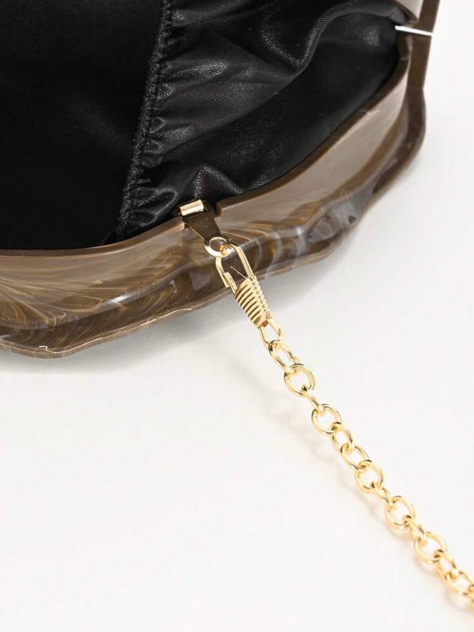 Textured Chain Clutch Bag