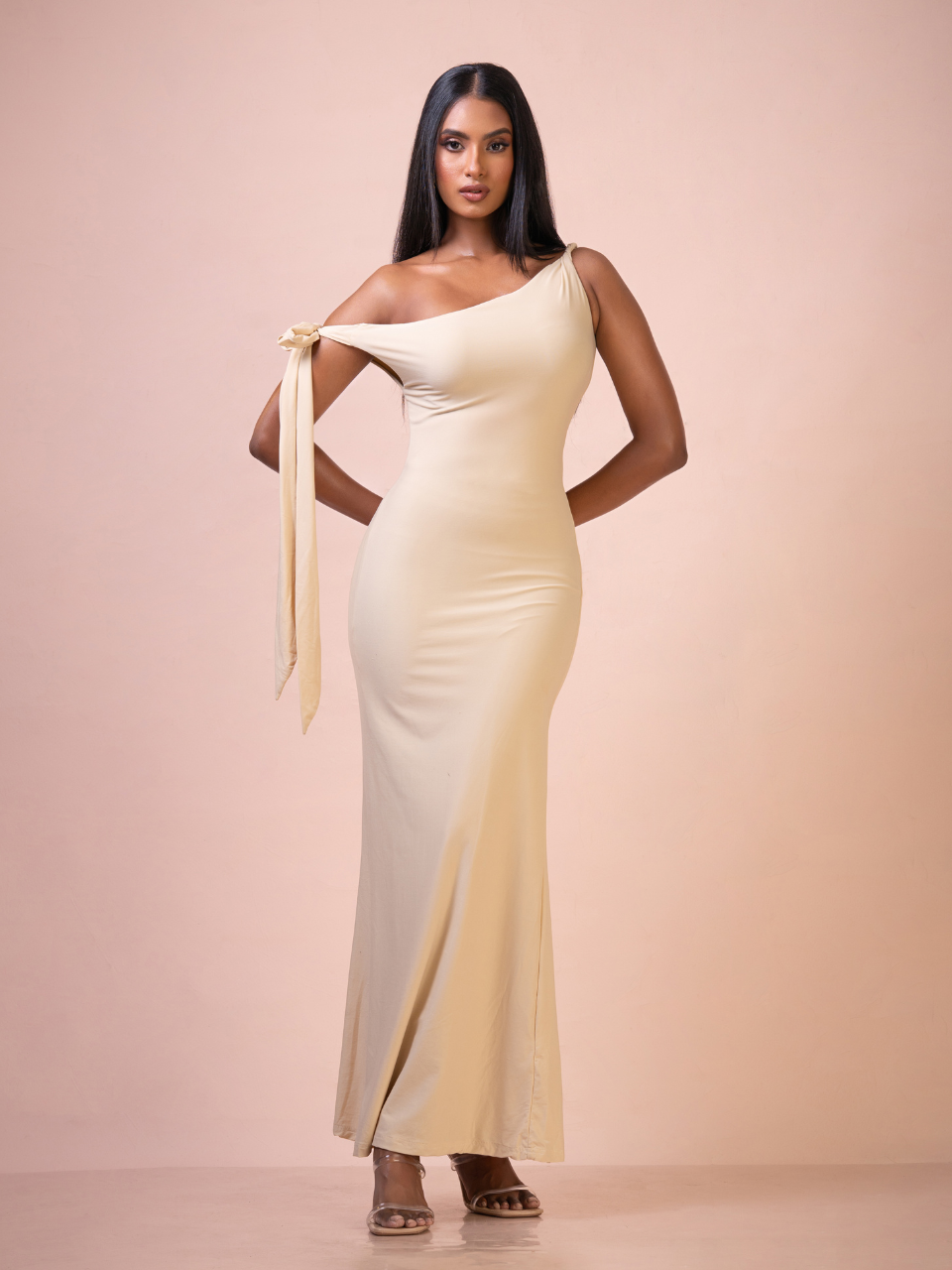 Anita One Shoulder Tie-Up Dress