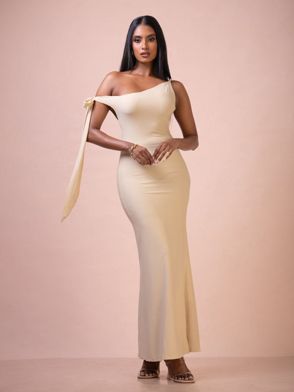 Anita One Shoulder Tie-Up Dress