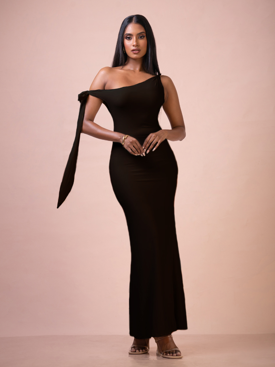 Anita One Shoulder Tie-Up Dress
