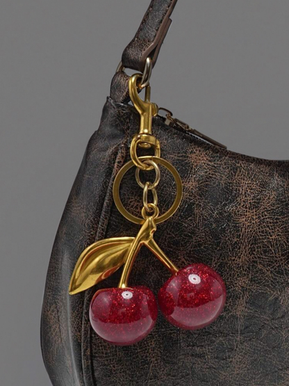 Cherry Detail Baguette Bag