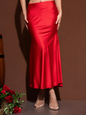 Cherry Red Low Waist Skirt
