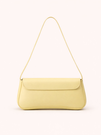 Clariva Butter Yellow Minimalist Shoulder Bag