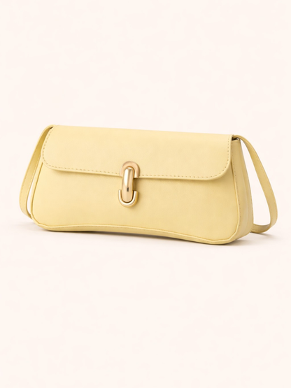 Clariva Butter Yellow Minimalist Shoulder Bag