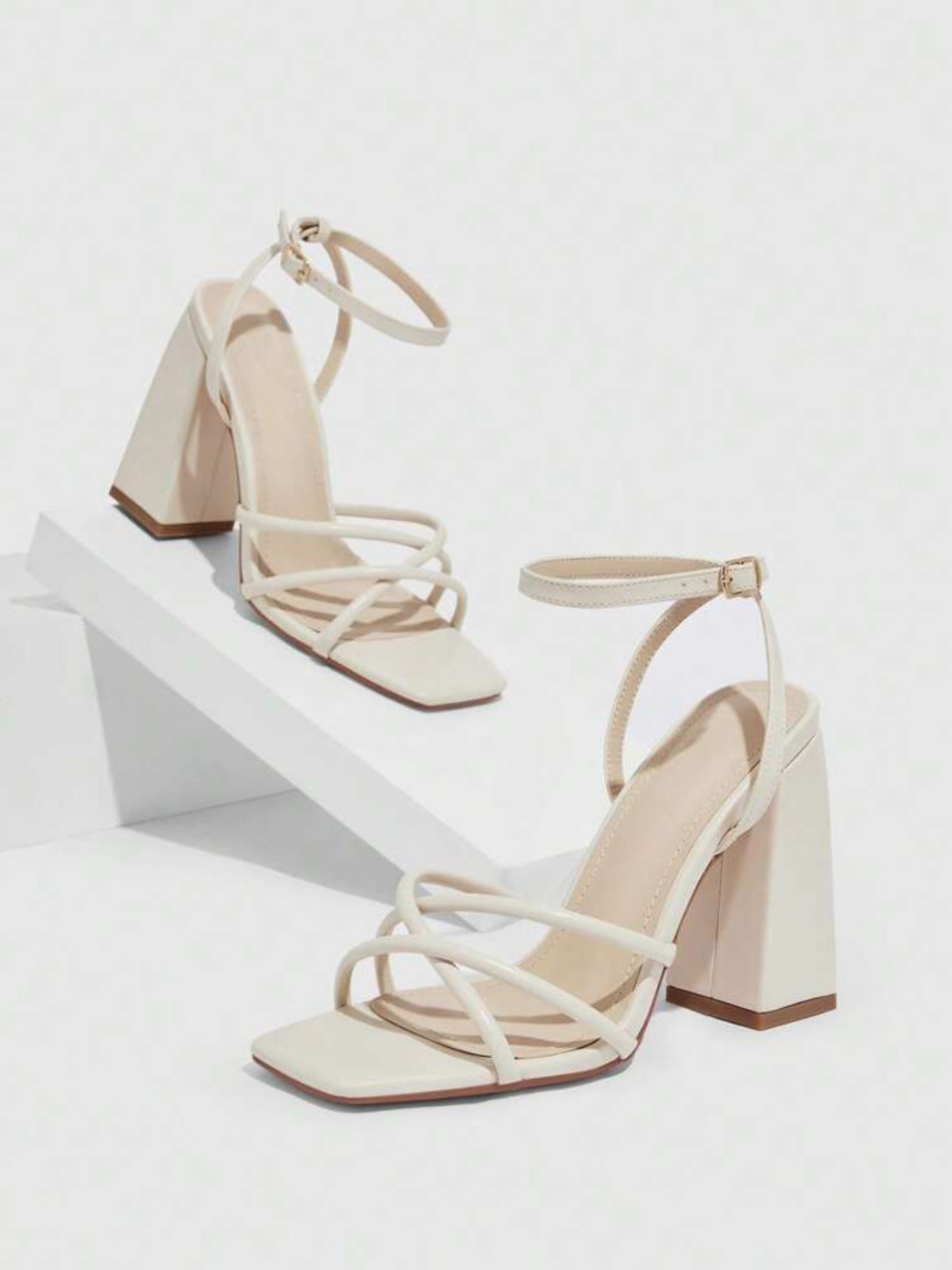 Cuccoo Ankle Strap Block Heels