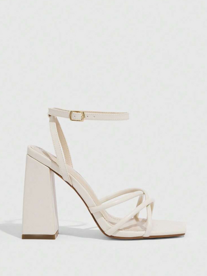 Cuccoo Ankle Strap Block Heels