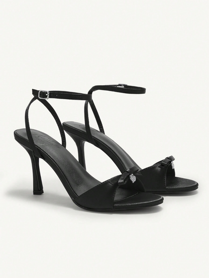 Cuccoo Bow Detail Open Toe Heel