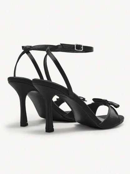 Cuccoo Bow Detail Open Toe Heel