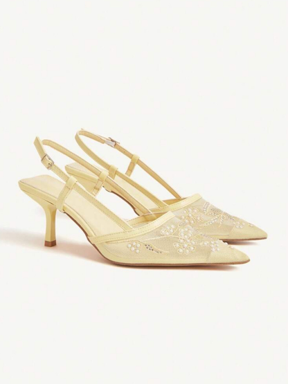 Cuccoo Embroidered Ankle Strap Stiletto