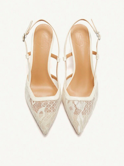 Cuccoo Lace Detail Point Stilettos