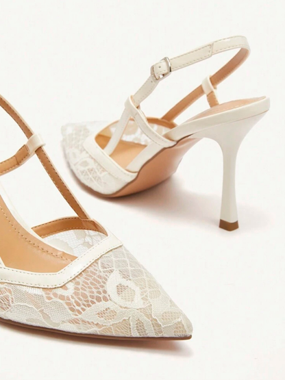 Cuccoo Lace Detail Point Stilettos