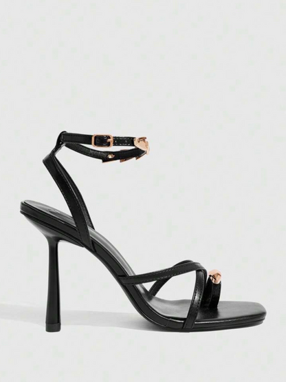 Cuccoo Metal Ring Strap Heels