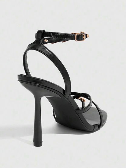 Cuccoo Metal Ring Strap Heels