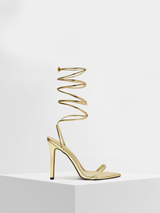Cuccoo Open Toe Strappy Heels.