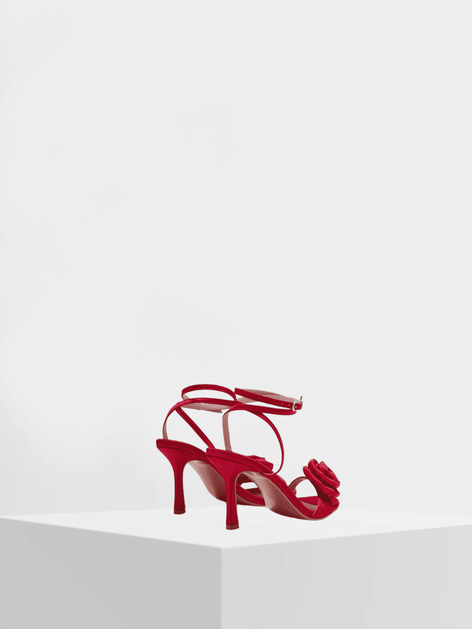 Cuccoo Rose Detail Open Toe Heel