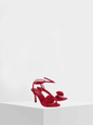 Cuccoo Rose Detail Open Toe Heel