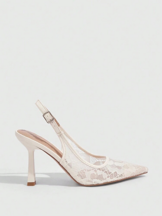 Cuccoo Slingback Lace Stiletto