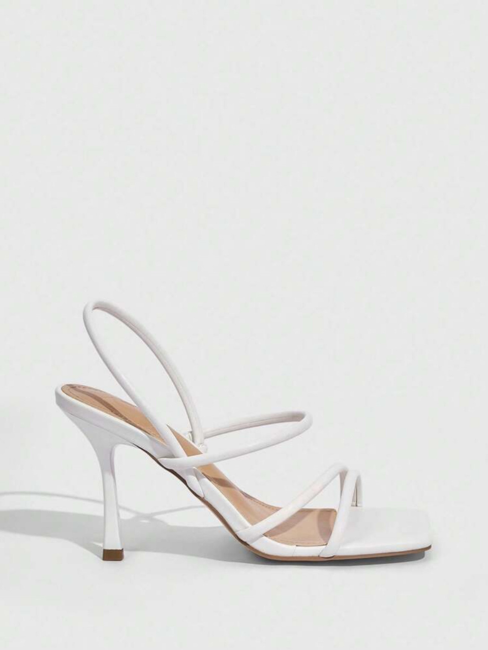 Cuccoo White Criss Cross Heels