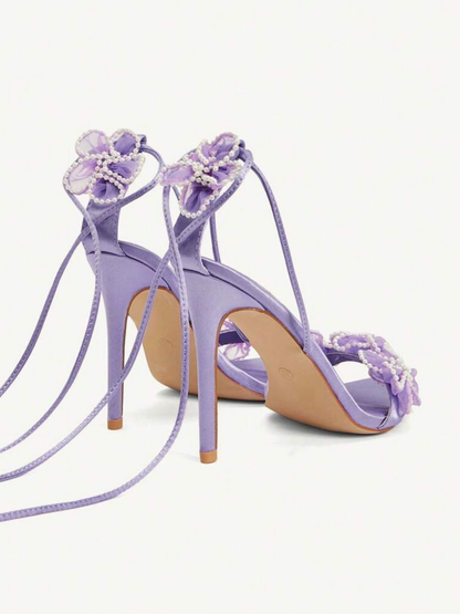 Cuccoo Floral Strappy Heels