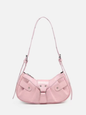 Dusty Pink Crocodile Embossed Shoulder Bag