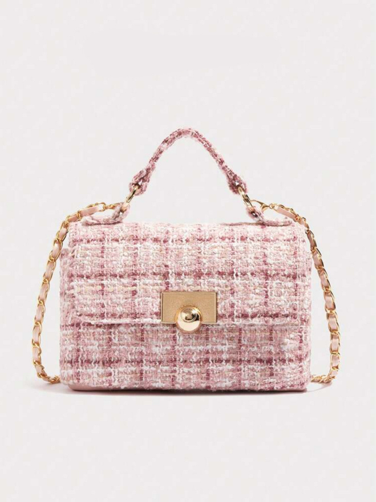Dusty Pink Vintage Faux Wool Bag