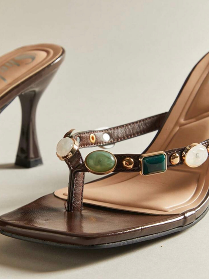 Embellished High Heel Sandals