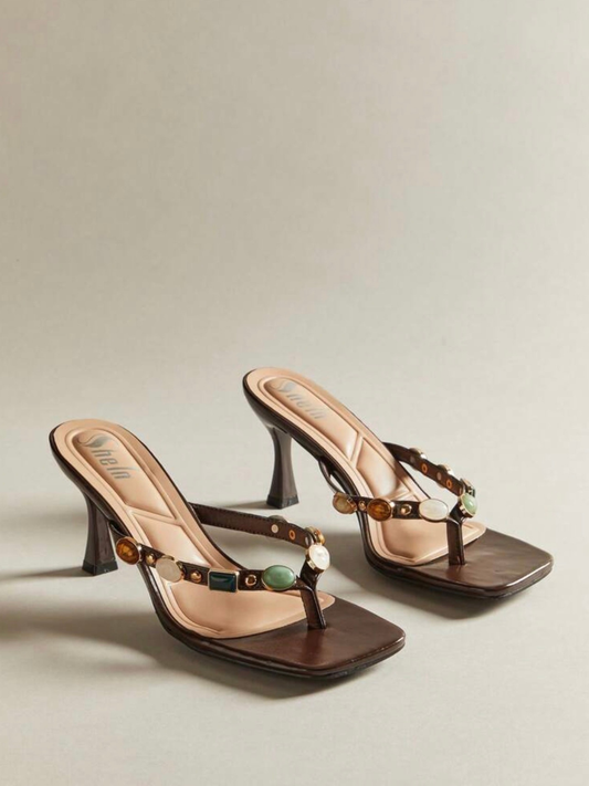 Embellished High Heel Sandals