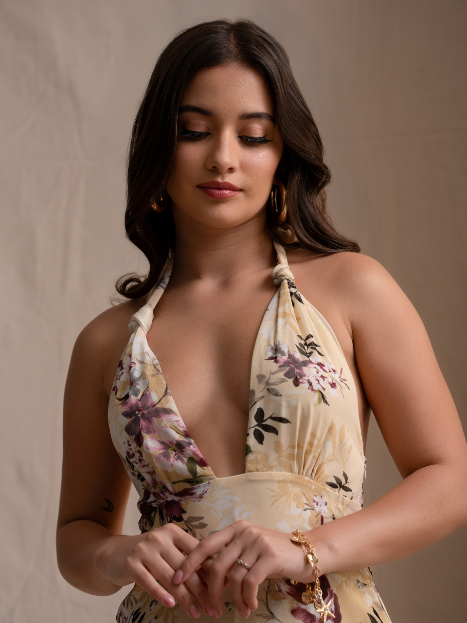 Lemon Chiffon Floral Midi