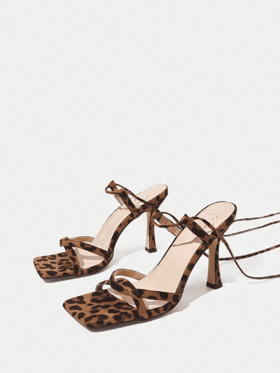 Leopard Print Open Toe Heel