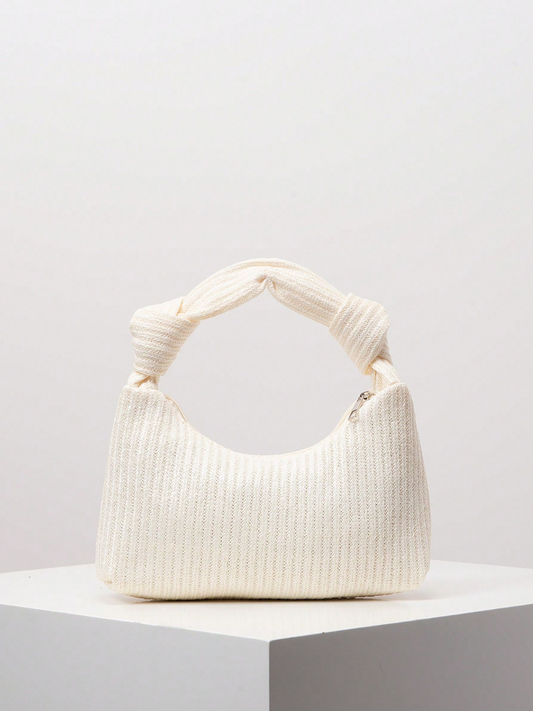 Michelle Ruched Straw Bag