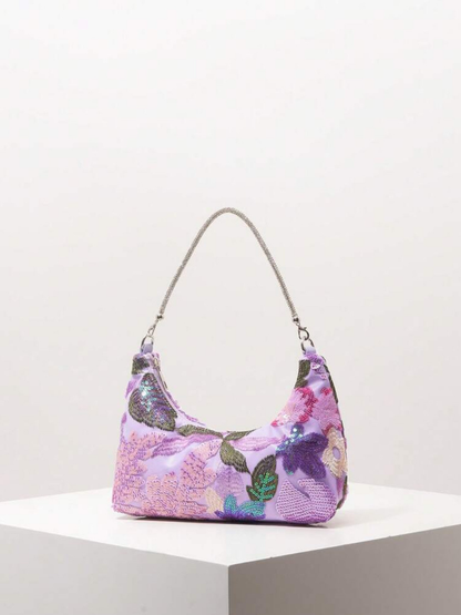 Michelle Floral Embroidery Dahlia Bag