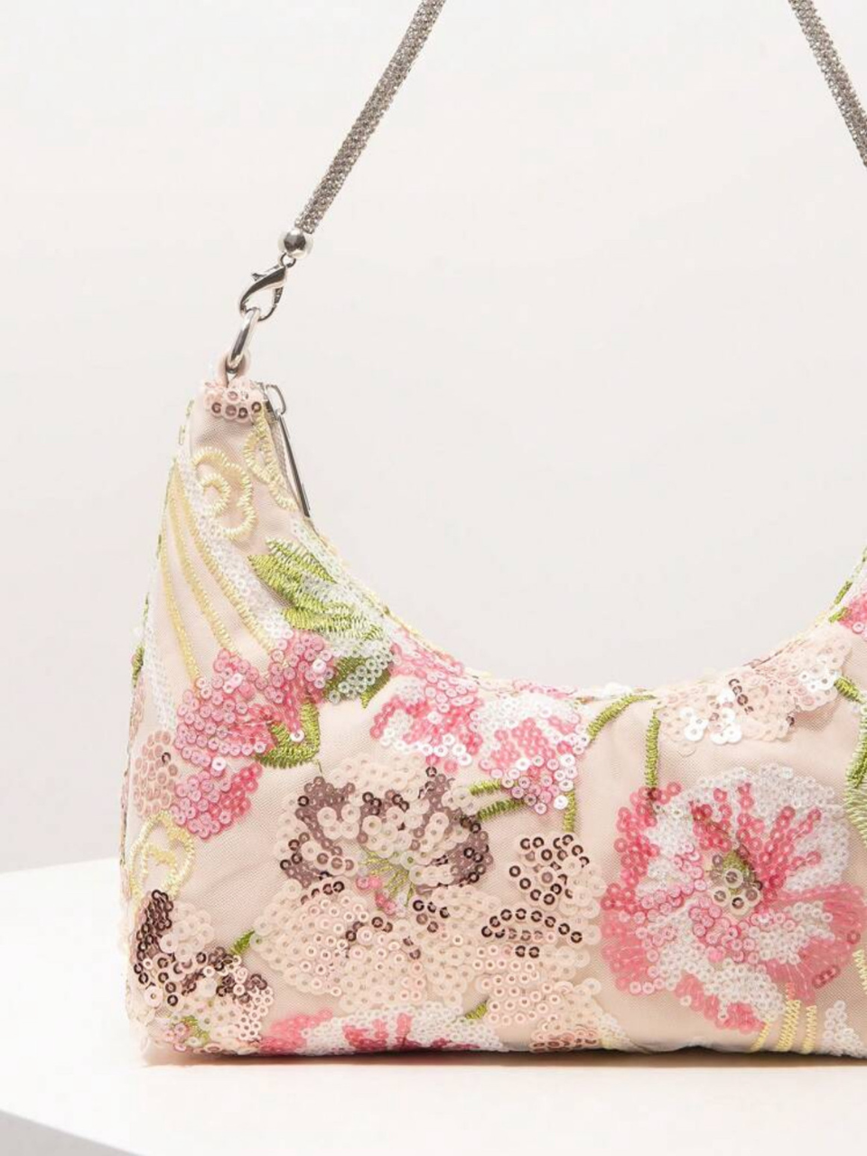 Michelle Floral Embroidery Pink Meadow Bag