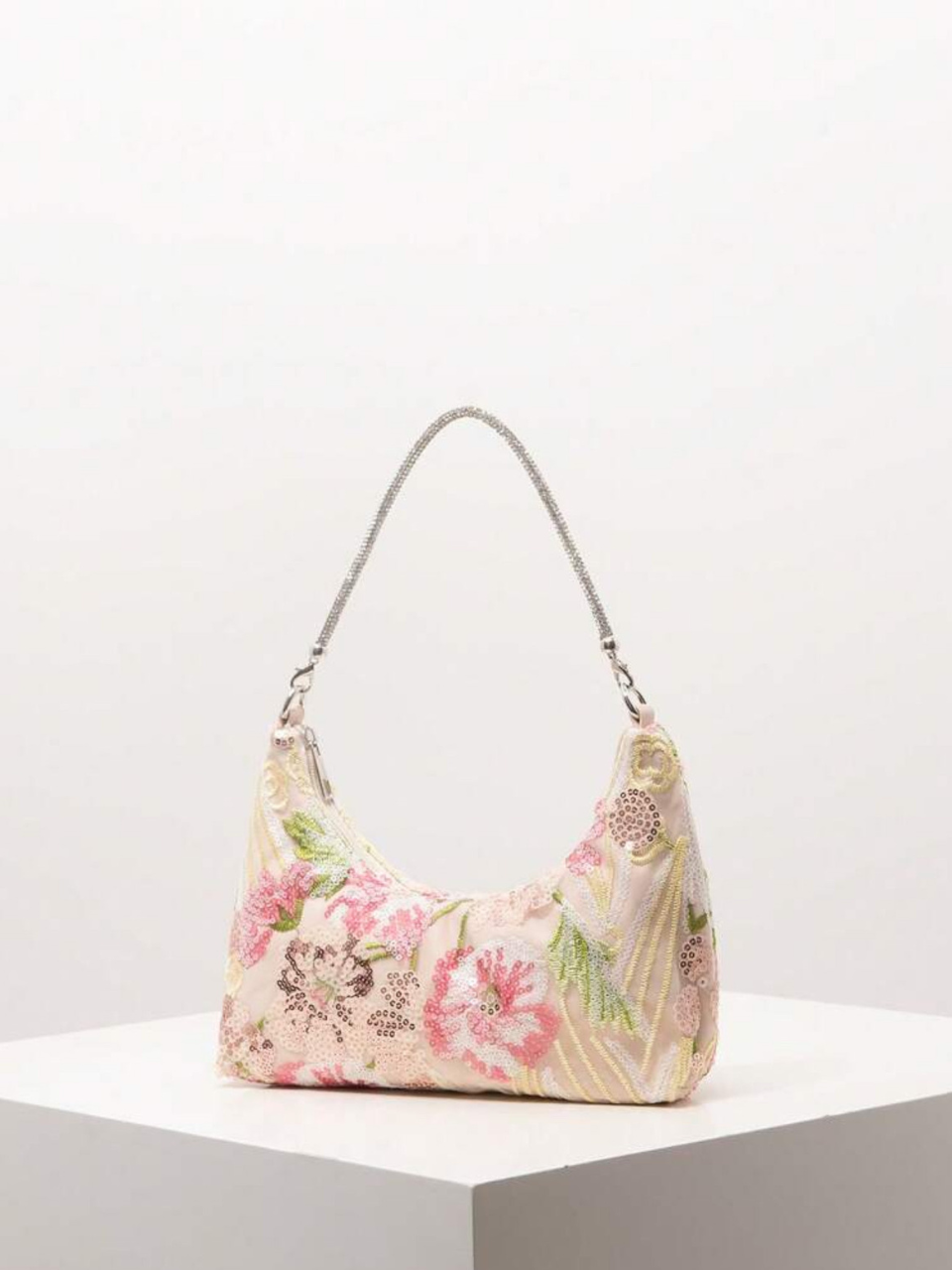 Michelle Floral Embroidery Pink Meadow Bag