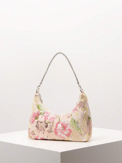 Michelle Floral Embroidery Pink Meadow Bag