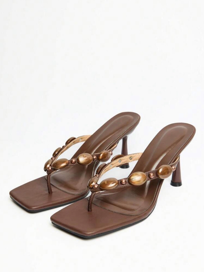 Musera Embellished Slingback High Heel Sandals