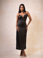 Noir Satin Slip Dress