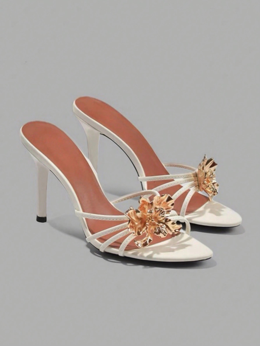 Opaline Flower Detail Strappy Heels