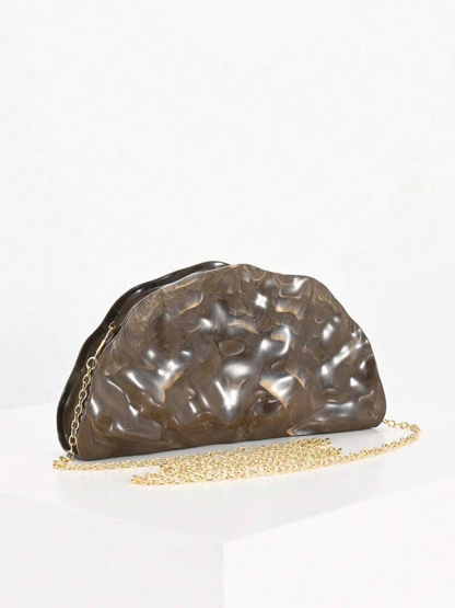 Textured Chain Clutch Bag