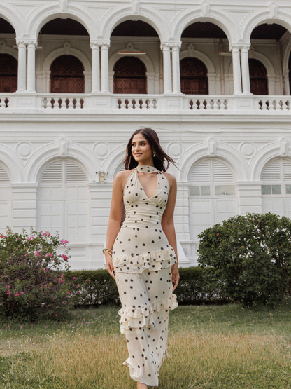 The Butterscotch Ruffle Maxi Dress