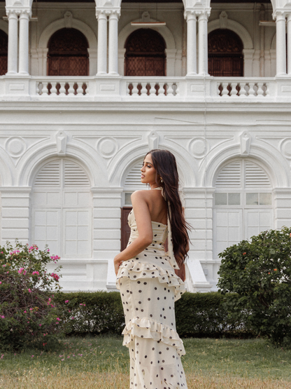 The Butterscotch Ruffle Maxi Dress
