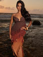 The Capri Reverse Ombré Ruffle Maxi Dress
