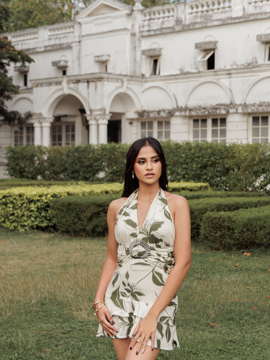 The Olive Grove Buckle Detailed Mini Dress