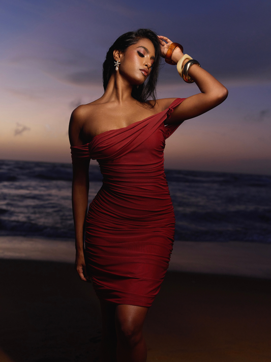 The Paloma Ruched Midi Dress