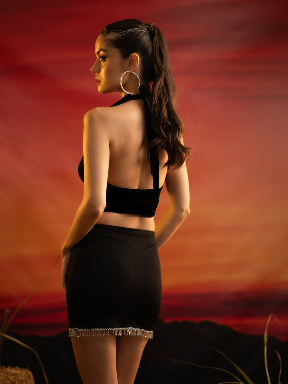 Crystal Trim Mini Skirt