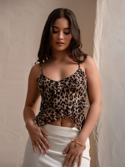 Wild Allure Ruffle Detail Top